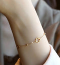 S925 sterling silver 14K gold finish - hollowed out clover bracelet