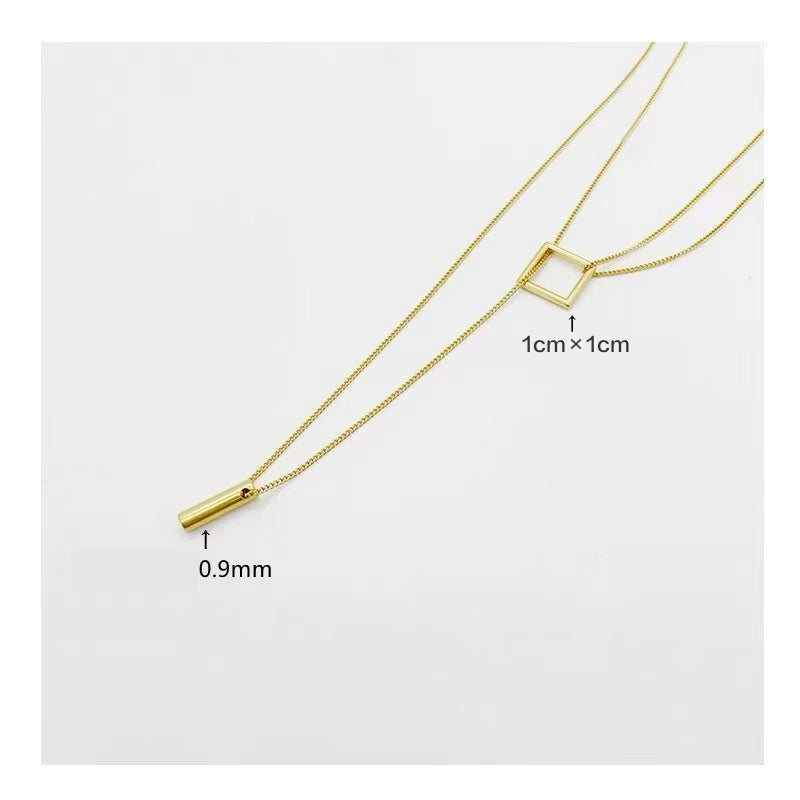 925 sterling silver 14K gold finished - adjustable laytered necklace