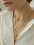 925 sterling silver 14K gold finished - adjustable laytered necklace