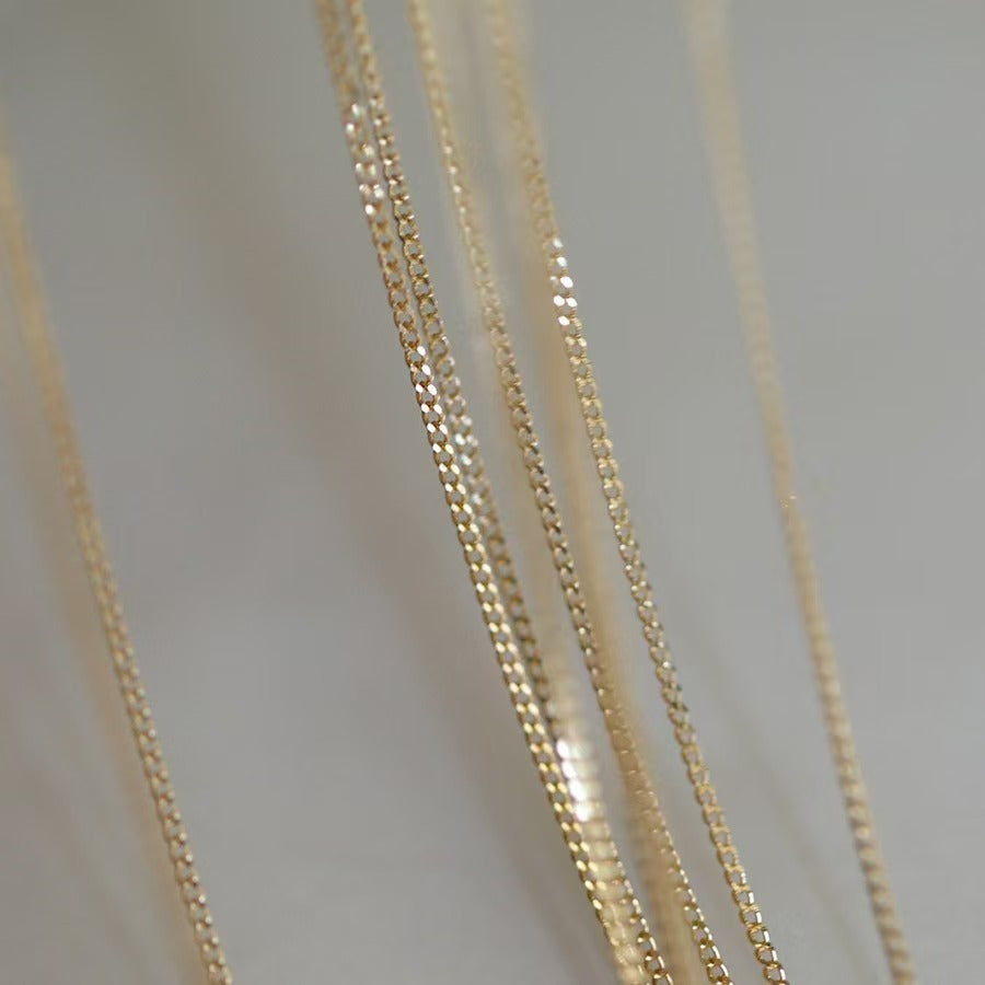 925 sterling silver 14K gold finish - minimalist chain necklace