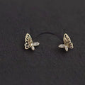 925 sterling silver 14K gold finish - butterfly earrings