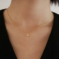 925 sterling silver 14K gold finish - heart-shaped lock necklace