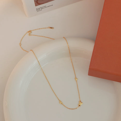925 sterling silver 14K gold finish - heart necklace